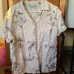 Vintage Picasso drawing/ summer button down
